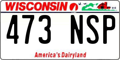 WI license plate 473NSP
