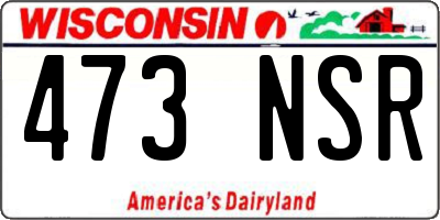 WI license plate 473NSR
