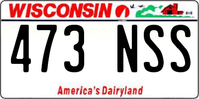 WI license plate 473NSS