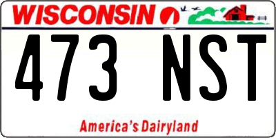 WI license plate 473NST