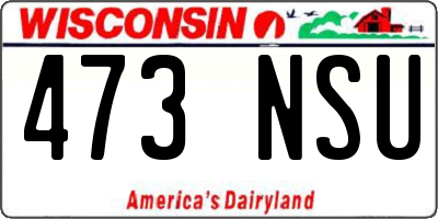 WI license plate 473NSU