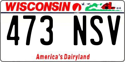 WI license plate 473NSV
