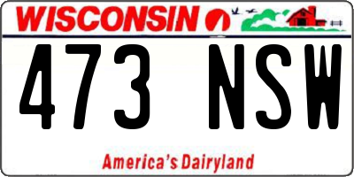 WI license plate 473NSW
