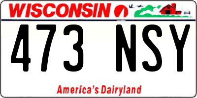 WI license plate 473NSY