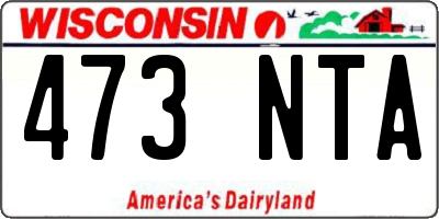WI license plate 473NTA