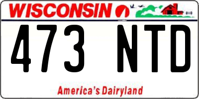 WI license plate 473NTD