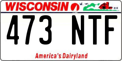 WI license plate 473NTF