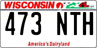WI license plate 473NTH