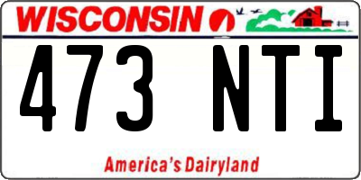 WI license plate 473NTI