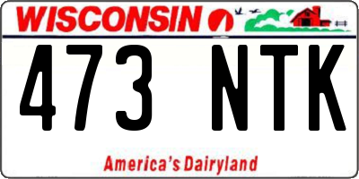 WI license plate 473NTK