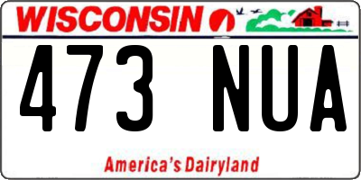 WI license plate 473NUA
