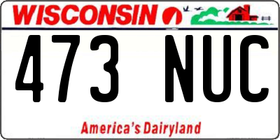 WI license plate 473NUC