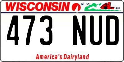WI license plate 473NUD