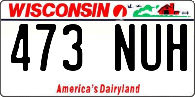 WI license plate 473NUH