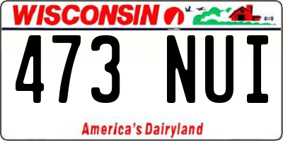 WI license plate 473NUI