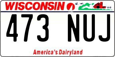 WI license plate 473NUJ