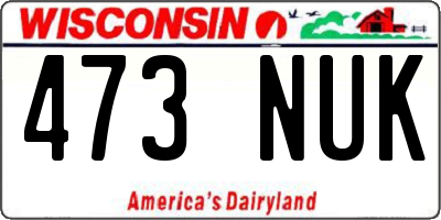 WI license plate 473NUK