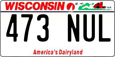 WI license plate 473NUL