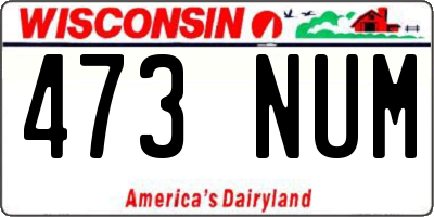 WI license plate 473NUM