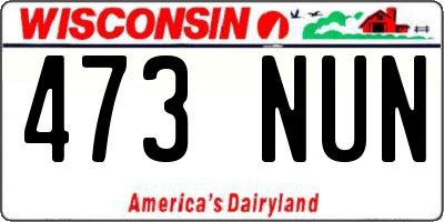 WI license plate 473NUN