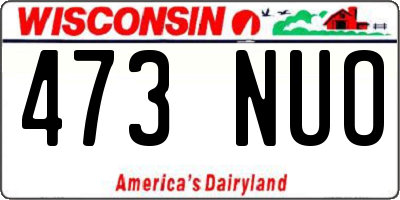 WI license plate 473NUO