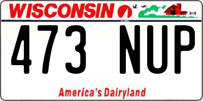WI license plate 473NUP