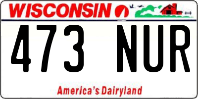 WI license plate 473NUR