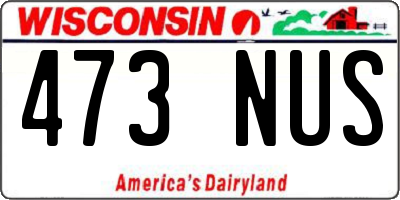 WI license plate 473NUS