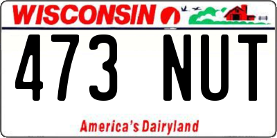 WI license plate 473NUT