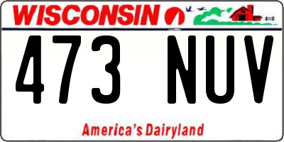 WI license plate 473NUV