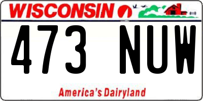 WI license plate 473NUW