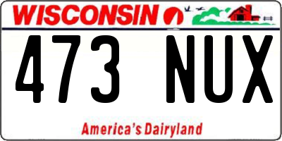 WI license plate 473NUX