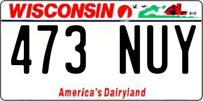 WI license plate 473NUY