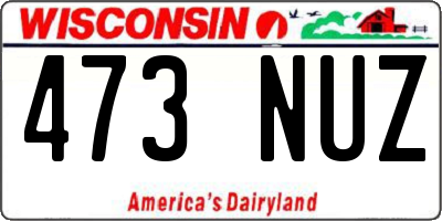 WI license plate 473NUZ