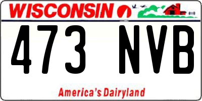 WI license plate 473NVB