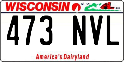 WI license plate 473NVL