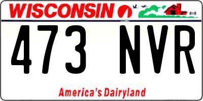 WI license plate 473NVR