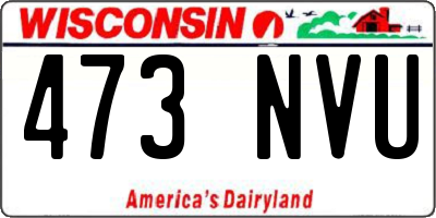 WI license plate 473NVU