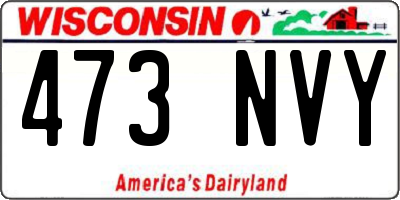 WI license plate 473NVY