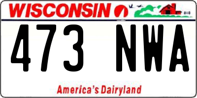 WI license plate 473NWA
