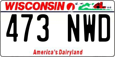 WI license plate 473NWD