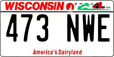 WI license plate 473NWE