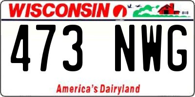 WI license plate 473NWG