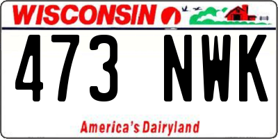 WI license plate 473NWK