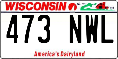 WI license plate 473NWL