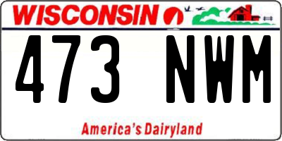 WI license plate 473NWM