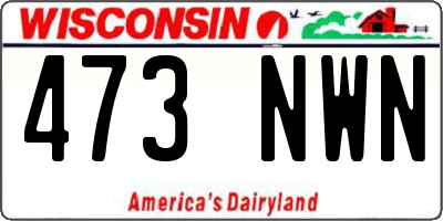 WI license plate 473NWN