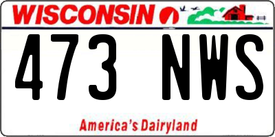 WI license plate 473NWS