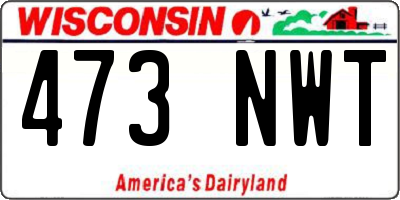WI license plate 473NWT