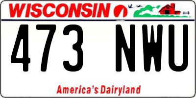 WI license plate 473NWU